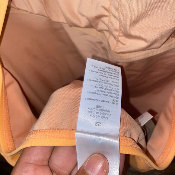 New J. Crew Peach Orange Color Block One-Piece Swim Bathing Suit Women's Size 22 - Picture 6 of 8